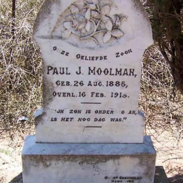 MOOLMAN Paul J. 1885-1918