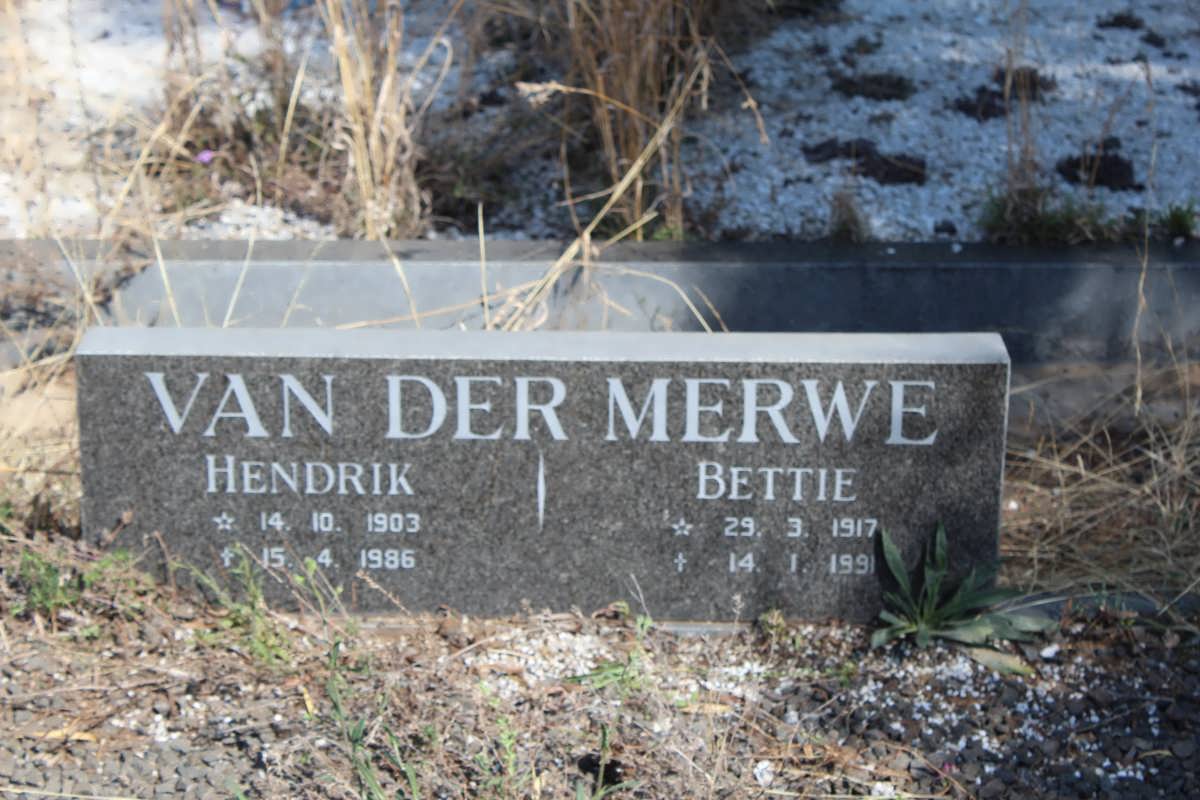 MERWE Hendrik, van der 1903-1986 &amp; Bettie 1917-1991