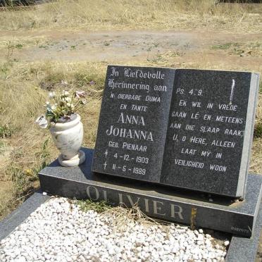 OLIVIER Anna Johanna nee PIENAAR 1903-1989