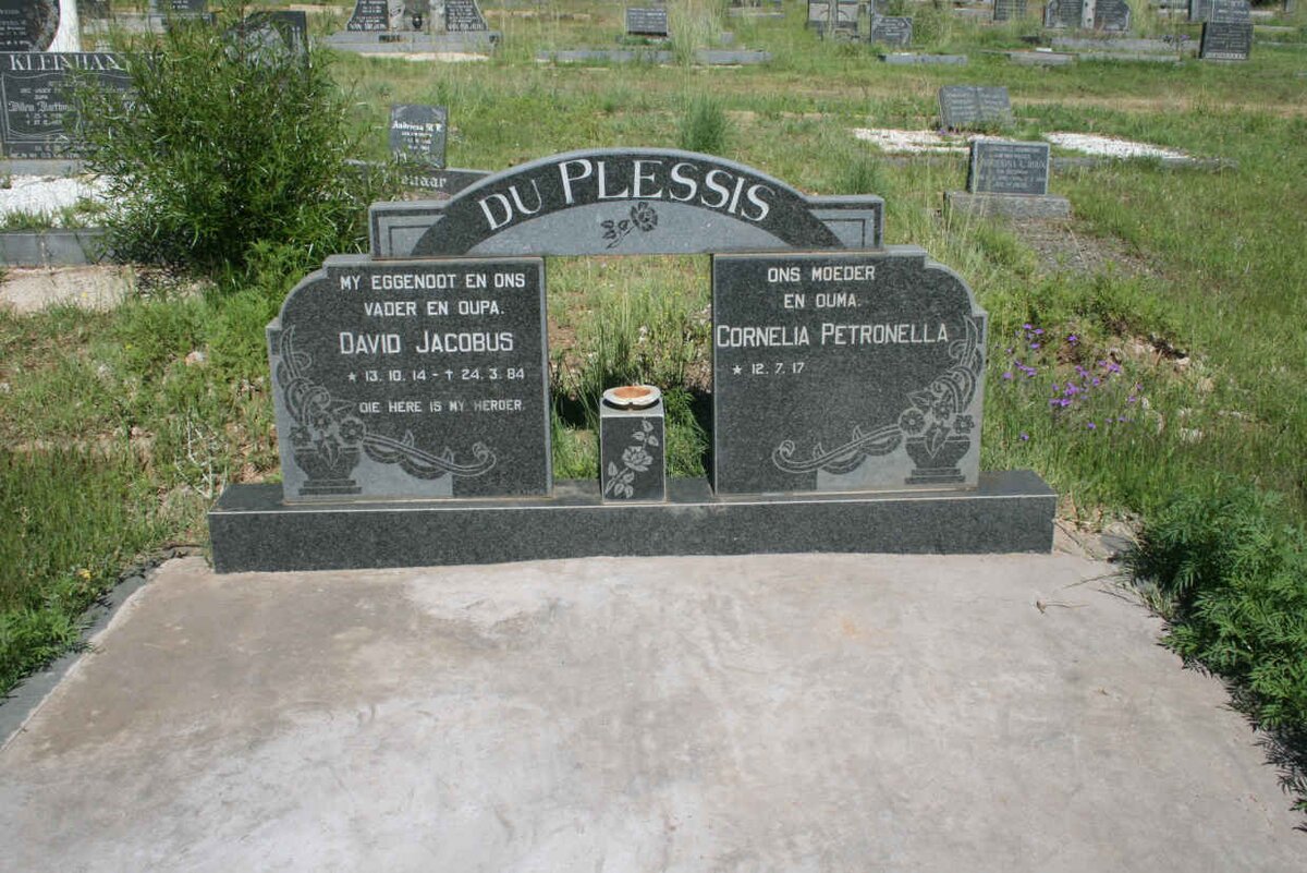 PLESSIS David Jacobus, du 1914-1984 &amp; Cornelia Petronella 1917-