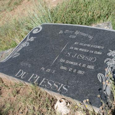 PLESSIS S.J., du nee GERINGER 1906-1967