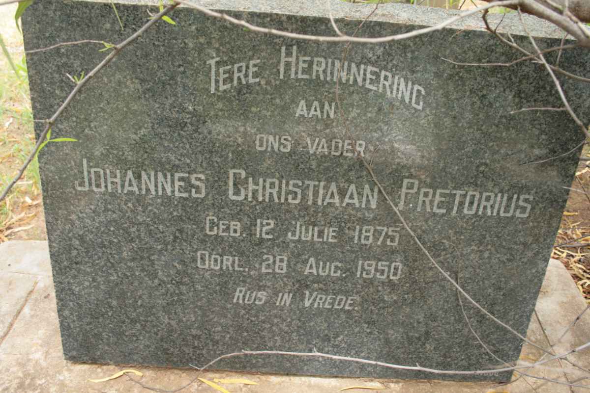 PRETORIUS Johannes Christiaan 1875-1950