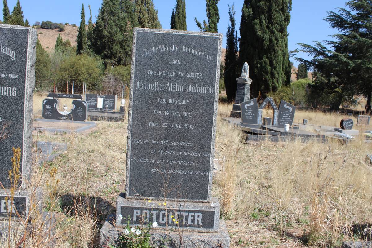 POTGIETER Isabella Aletta Johanna nee DU PLOOY 1889-1965