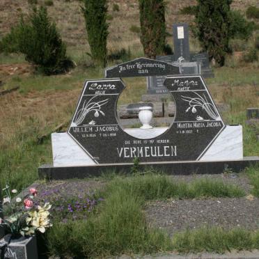 VERMEULEN Willem Jacobus 1925-1998 &amp; Martha Maria Jacoba  1937-