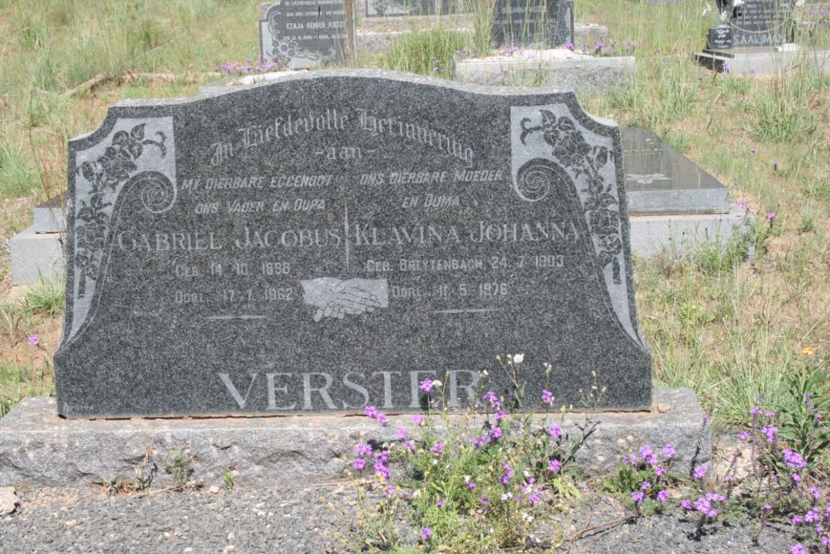 VERSTER Gabriel Jacobus 1898-1962 &amp; Klavina Johanna BREYTENBACH 1903-1976