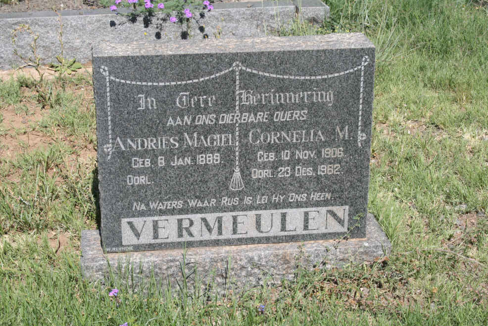VERMEULEN Andries Magiel 1888-  &amp; Cornelia M. 1906-1962