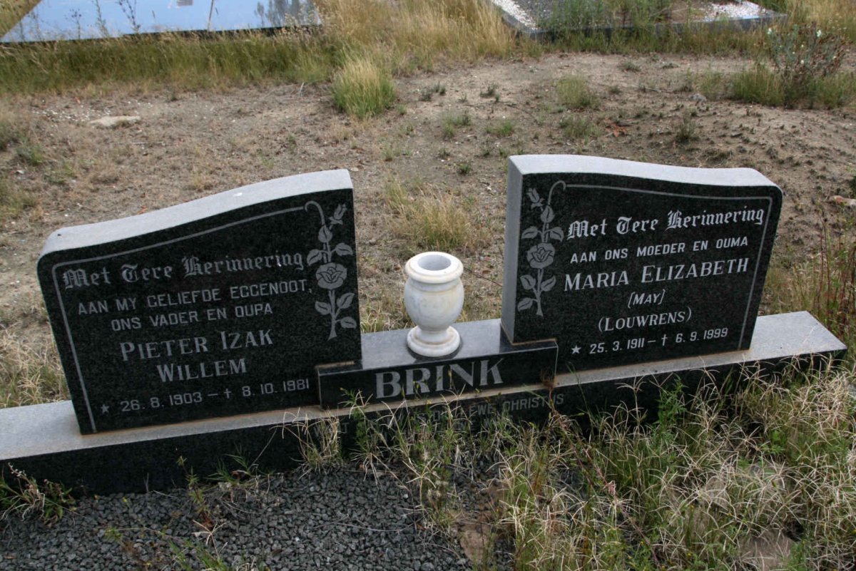 BRINK Pieter Izak Willem 1903-1981 &amp; Maria Elizabeth LOUWRENS 1911-1999
