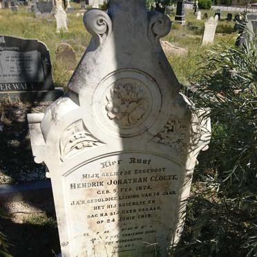 CLOETE Hendrik Jonathan 1874-1919 &amp; Johanna LUBBE 1878-1947