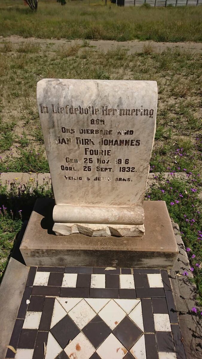 FOURIE Jan Dirk Johannes 1916-1932