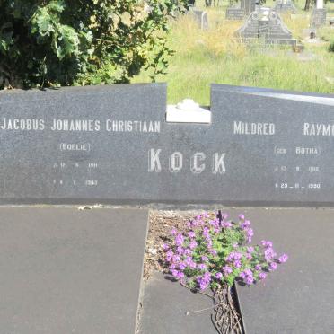 KOCK Jacobus Johannes Christiaan 1911-1983 &amp; Mildred Raymond BOTHA 1918-1990