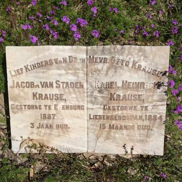 KRAUSE Karel Heinrich -1884 :: KRAUSE Jacoba Van Staden -1887