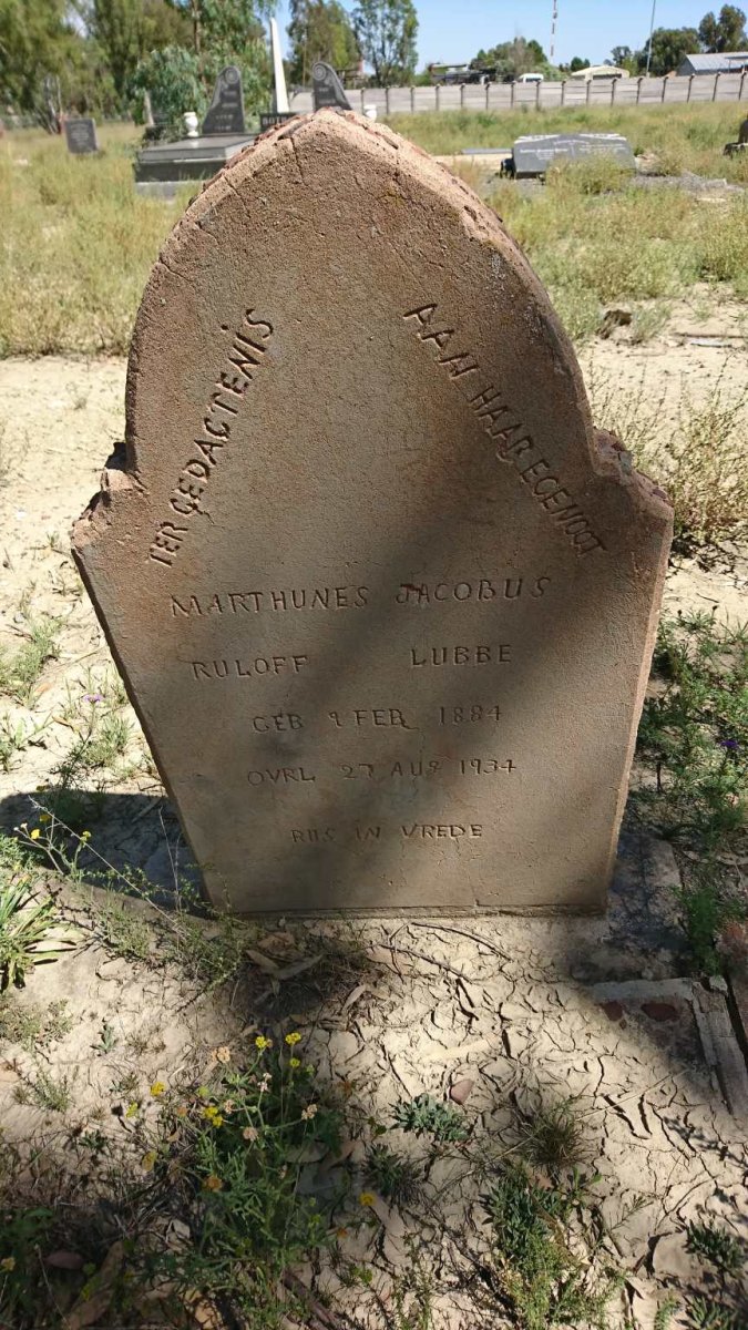 LUBBE Marthunes Jacobus Ruloff 1884-1934