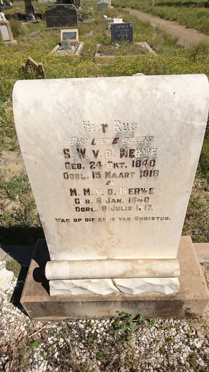 MERWE S.W., v.d. 1840-1918 &amp; M.M. 1840-1917