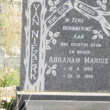 NIEKERK Abraham Marius, van 1955-1980