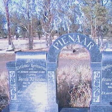 PIENAAR Jacob Arnoldus 1894-1960 &amp; Francina Elizabeth DU TOIT 1891-197?