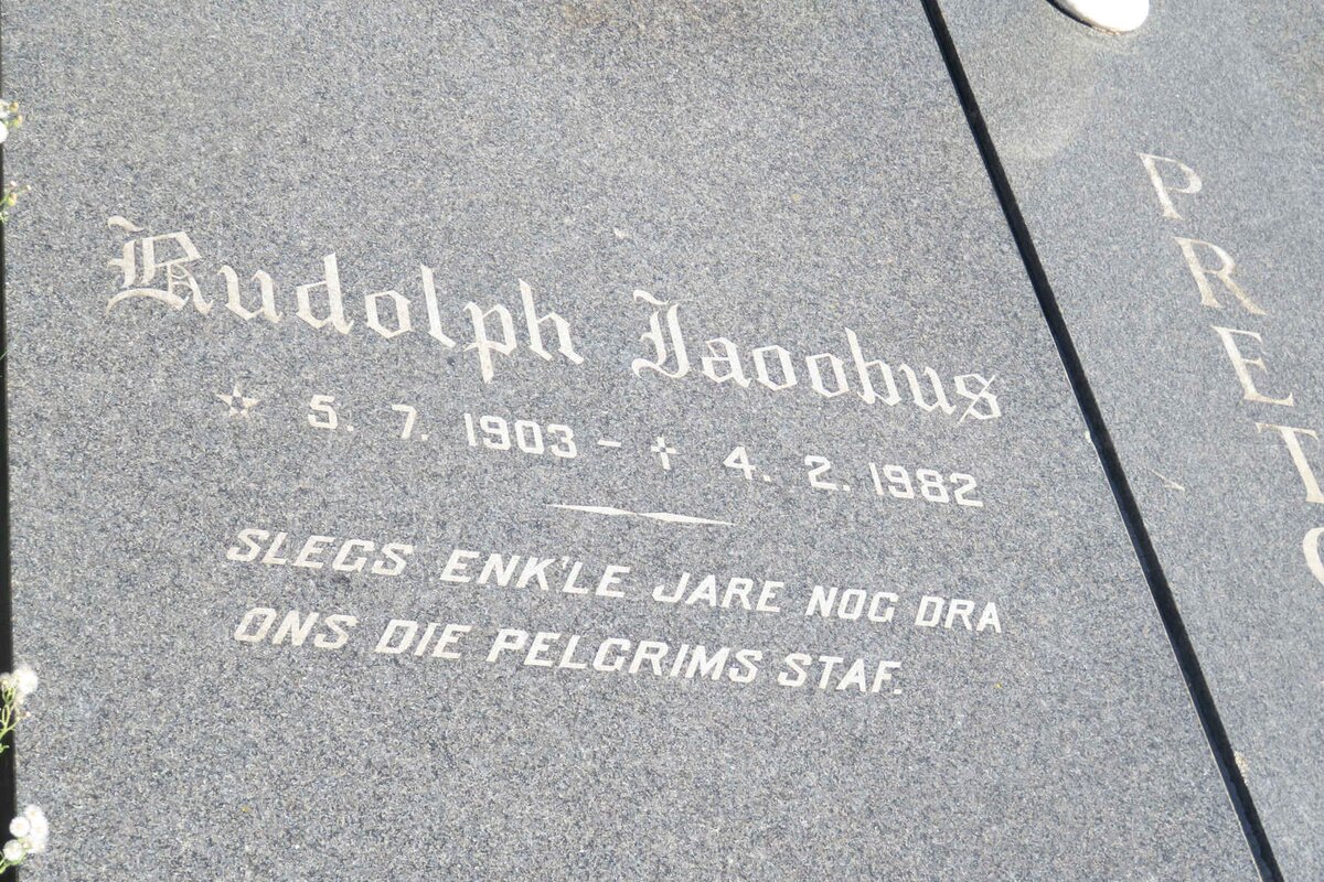 PRETORIUS Rudolph Jacobus 1903-1982 &amp; Helena Magdalena SWANEPOEL 1901-1996
