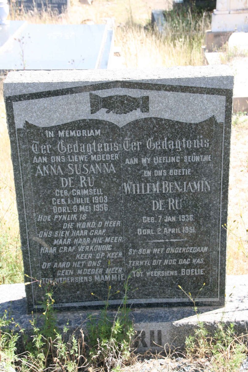 RU Anna Susanna, de nee GRIMSELL 1903-1956 :: RU Willem Benjamin, de 1936-1951