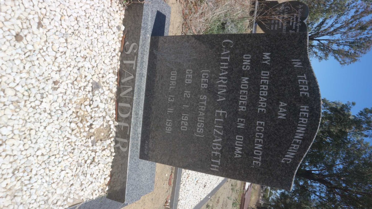 STANDER Catharina Elizabeth nee STRAUSS 1920-1991