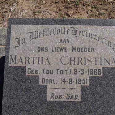 SWART Martha Christina nee DU TOIT 1868-1951