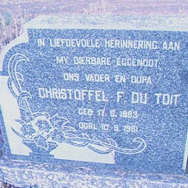 TOIT Christoffel F., du 1883-1961 &amp; Anna W.S. VAN ASWEGEN 1892-1964