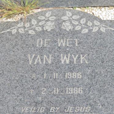 WYK De Wet, van 1986-1986