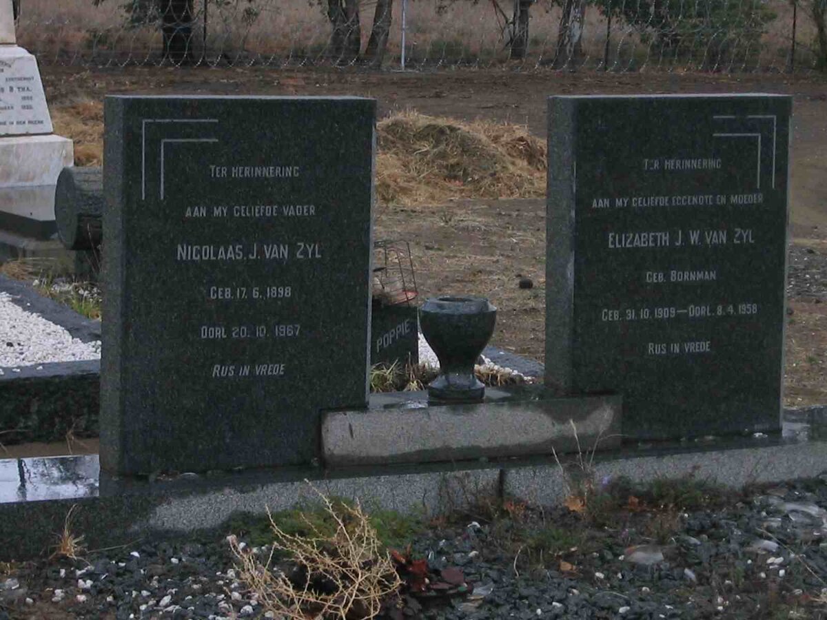 ZYL Nicolaas J., van 1898-1967 &amp; Elizabeth J.W. BORNMAN 1909-1958