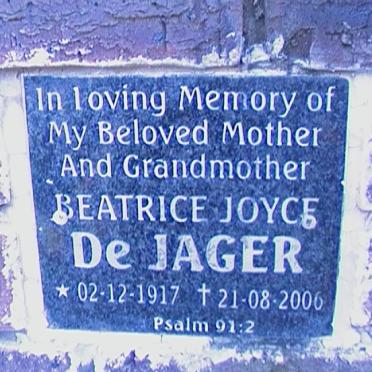 JAGER Beatrice Joyce, de 1917-2006