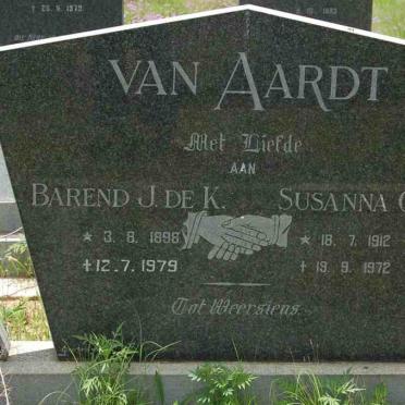 AARDT Barend J.de K., van 1896-1979  &amp; Susanna C. 1912-1972