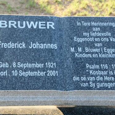 BRUWER Frederick Johannes 1921-2001