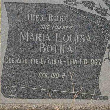 BOTHA Maria Louisa nee ALBERTS 1876-1967