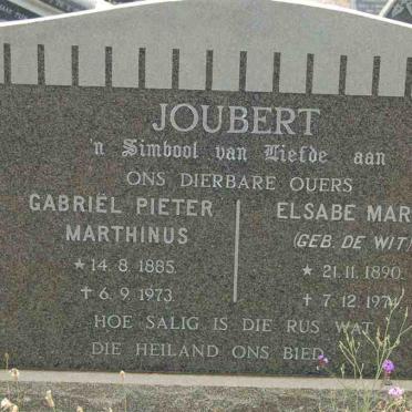 JOUBERT Gabriel Pieter Marthinus 1885-1973 &amp; Elsabe Maria DE WIT 1890-1974