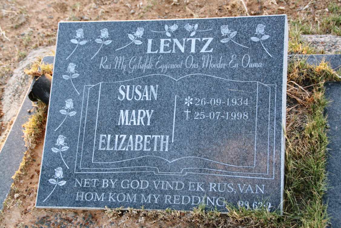 LENTZ Susan Mary Elizabeth 1934-1998