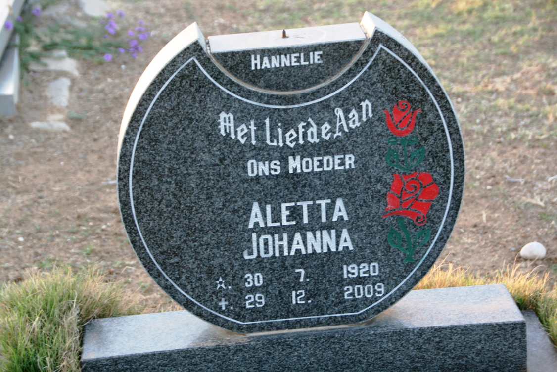 RAUTENBACH Aletta Johanna 1920-2009