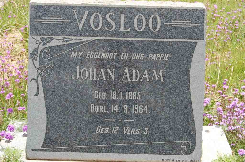 VOSLOO Johan Adam 1885-1964