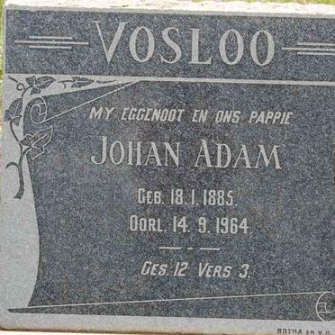 VOSLOO Johan Adam 1885-1964