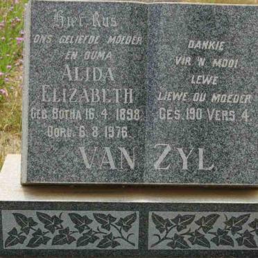 ZYL Alida Elizabeth, van nee BOTHA 1898-1976