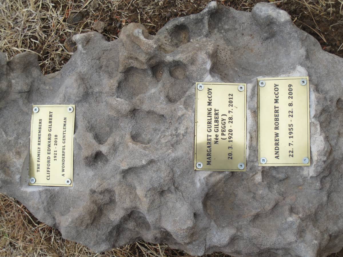 GILBERT Clifford Edward 1921-2010 :: McCOY Margaret Gurling nee GILBERT 1920-2012 :: McCOY Andrew Robert 1955-2009