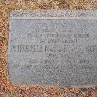 KOTZE Petronella Margaretha nee VAN ZYL 1890-1965