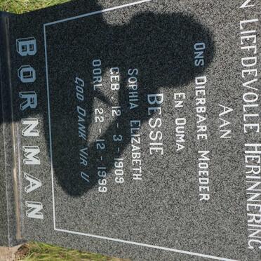 BORNMAN Sophia Elizabeth 1909-1999