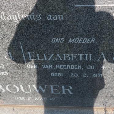 BOUWER Jeremias J. 1893-1963 &amp; Elizabeth A.J. VAN HEERDEN 1893-1971
