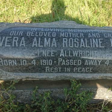 CROUT Vera Alma Rosaline nee ALLWRIGHT 1910-1981