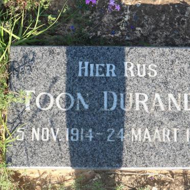DURANDT Toon 1914-1992