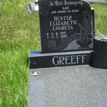 GREEFF Hester Elizabeth Loureta 1921-1992