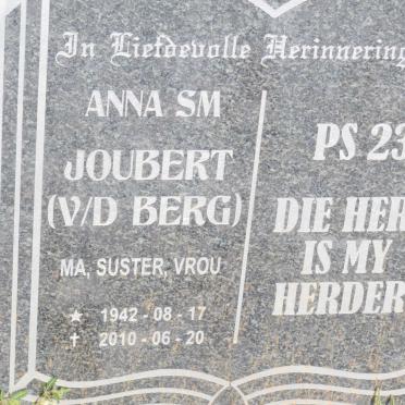 JOUBERT Anna S.M. nee V.D.BERG 1942-2010