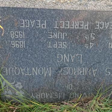 LANG James Ambrose Montaque 1896-1958