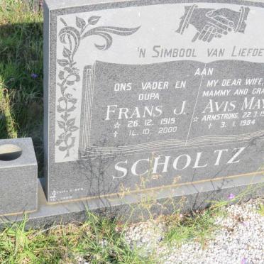 SCHOLTZ Frans J. 1915-2000 &amp; Avis May ARMSTRONG 1924-1984