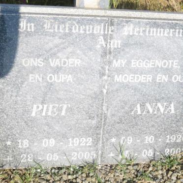 ? Piet 1922-2005 &amp; Anna 1926-2003