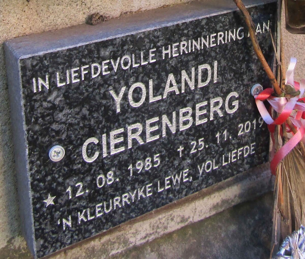 CIERENBERG Yolandi 1985-2019