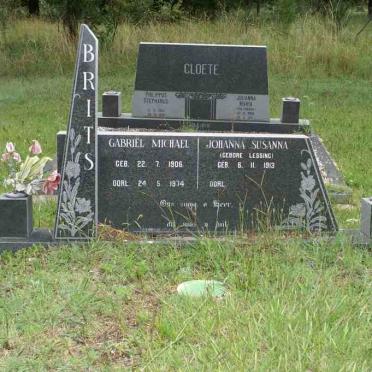 BRITS Gabriel Michael 1906-1974 &amp; Johanna Susanna LESSING 1913-