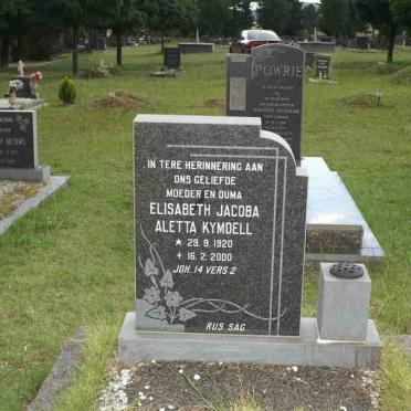 KYMDELL Elisabeth Jacoba Aletta 1920-2000